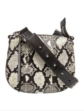 All Saints Embossed Leather Messenger Bag